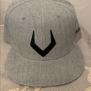 Valourian Gray Snapback Hat with Black Logo